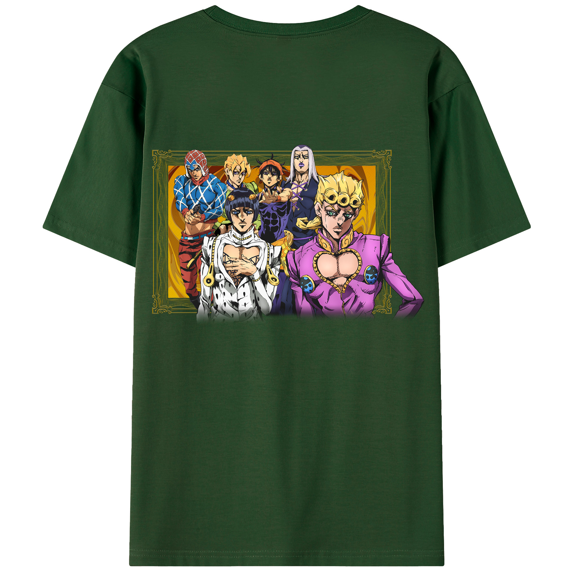 （画像用） ジョジョの奇妙な冒険 ジョルノ?ジョバァーナ JoJo's Bizarre Adventure Giorno Giovanna 綿100％半袖Tシャツ（背面プリント）